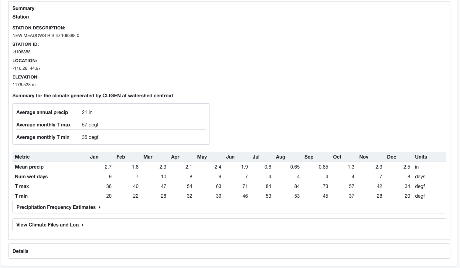 Climate build summary