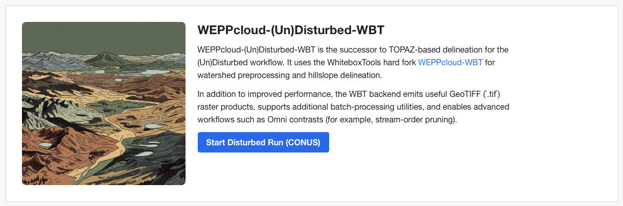 New project landing page